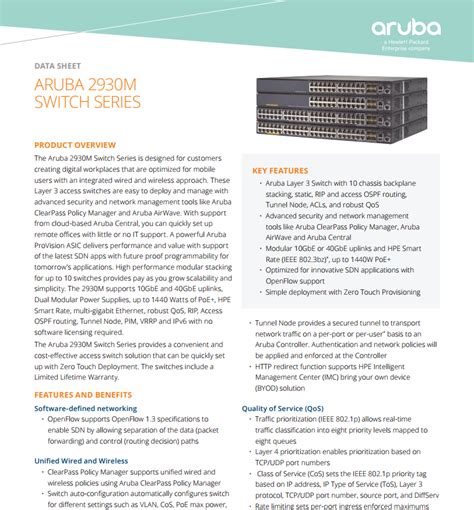 2930M Switch Series Data Sheet .